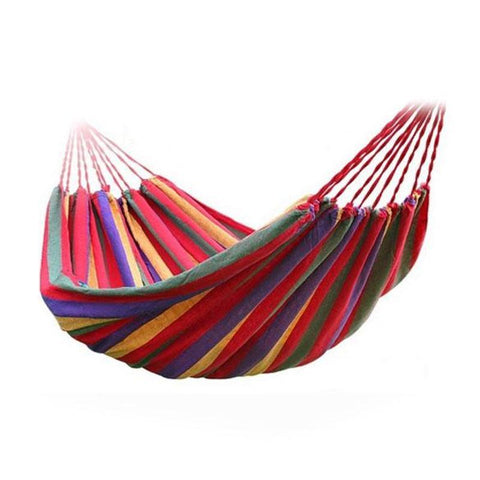 Canvas Stripe Hammock Outdoor Hammock for Garden Sports Home Travel Camping Swing Hanging Bed Portable Hammock