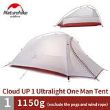 Naturehike CloudUp Series Ultralight Hiking Camping Tent 20D Fabric For 2 Person With Mat Outdoor Traveling Equipment