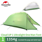 Naturehike CloudUp Series Ultralight Hiking Camping Tent 20D Fabric For 2 Person With Mat Outdoor Traveling Equipment