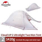 Naturehike CloudUp Series Ultralight Hiking Camping Tent 20D Fabric For 2 Person With Mat Outdoor Traveling Equipment