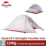 Naturehike CloudUp Series Ultralight Hiking Camping Tent 20D Fabric For 2 Person With Mat Outdoor Traveling Equipment