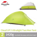 Naturehike CloudUp Series Ultralight Hiking Camping Tent 20D Fabric For 2 Person With Mat Outdoor Traveling Equipment