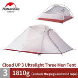 Naturehike CloudUp Series Ultralight Hiking Camping Tent 20D Fabric For 2 Person With Mat Outdoor Traveling Equipment