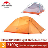 Naturehike CloudUp Series Ultralight Hiking Camping Tent 20D Fabric For 2 Person With Mat Outdoor Traveling Equipment